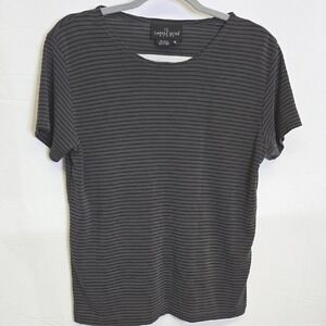 Carole Little Sport Short Sleeve Tee, Gray and Black, Womens Size XL